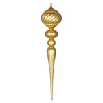 Vickerman MT195508 27" Gold Matte Onion Finial Ornament With Glitter Accents