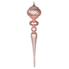 Vickerman MT195558 27" Rose Gold Matte Glitter Onion Finial Ornament