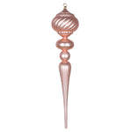 Vickerman MT195558 27" Rose Gold Matte Glitter Onion Finial Ornament