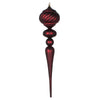 Vickerman MT195565 27" Burgundy Matte Onion Finial Ornament With Glitter Accents
