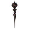 Vickerman MT195575 27" Chocolate Matte Glitter Onion Finial Ornament