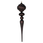 Vickerman MT195575 27" Chocolate Matte Glitter Onion Finial Ornament