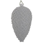Vickerman MT195607D 5" Silver Flocked Pinecone Christmas Ornament Set Of 4