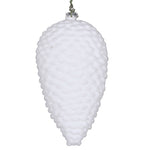 Vickerman MT195611D 5" White Flocked Pinecone Christmas Ornament Set Of 4