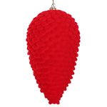 Vickerman MT195703D 7" Red Flocked Pinecone Christmas Ornament Pack Of 2