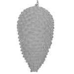 Vickerman MT195707D 7" Silver Flocked Pinecone Christmas Ornament Pack Of 2
