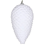 Vickerman MT195711D 7" White Flocked Pinecone Christmas Ornament Pack Of 2