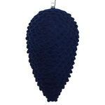 Vickerman MT195831D 10" Midnight Blue Flocked Pinecone Christmas Ornament