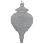Vickerman MT196007D 10.5" Silver Flocked Finial Ornament