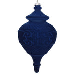 Vickerman MT196031D 10.5" Midnight Blue Flocked Finial Ornament