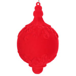 Vickerman MT196203D 4" Red Flocked Drop Finial Ornament 3/Bag.
