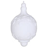 Vickerman MT196211D 4" White Flocked Drop Finial Ornament 3/Bag.