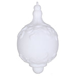 Vickerman MT196211D 4" White Flocked Drop Finial Ornament 3/Bag.