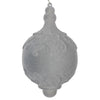 Vickerman MT196307D 6" Silver Flocked Drop Finial Ornament 2/Bag