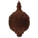 Vickerman MT196375D 6" Chocolate Flocked Drop Finial Ornament 2/Bag