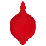 Vickerman MT196403D 13" Red Flocked Drop Finial Christmas Ornament