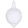 Vickerman MT196411D 13" White Flocked Drop Finial Christmas Ornament