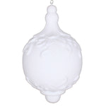 Vickerman MT196411D 13" White Flocked Drop Finial Christmas Ornament