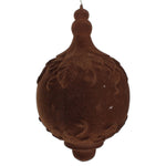 Vickerman MT196475D 13" Chocolate Flocked Drop Finial Christmas Ornament