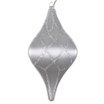 Vickerman MT198407D 8" Silver Candy Glitter Net Drop Christmas Ornament