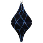 Vickerman MT198431D 8" Midnight Blue Candy Glitter Net Drop Christmas Ornament