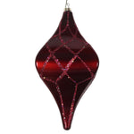 Vickerman MT198465D 8" Burgundy Candy Glitter Net Drop Christmas Ornament
