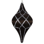Vickerman MT198487D 8" Pewter Candy Glitter Net Drop Christmas Ornament