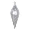 Vickerman MT198507D 12" Silver Candy Finish Finial Ornament With Glitter Accents
