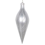 Vickerman MT198507D 12" Silver Candy Finish Finial Ornament With Glitter Accents