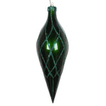 Vickerman MT198524D 12" Emerald Candy Finish Finial Ornament With Glitter Accents