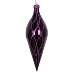 Vickerman MT198526D 12" Plum Candy Finish Finial Ornament With Glitter Accents