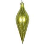Vickerman MT198573D 12" Lime Candy Finish Finial Ornament With Glitter Accents