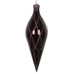 Vickerman MT198575D 12" Chocolate Candy Finish Finial Ornament With Glitter Accents