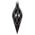 Vickerman MT198587D 12" Pewter Candy Finish Finial Ornament With Glitter Accents