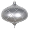Vickerman MT198607D 8" Silver Candy Glitter Net Onion Christmas Ornament