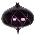 Vickerman MT198626D 8" Plum Candy Glitter Net Onion Christmas Ornament