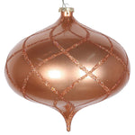 Vickerman MT198658D 8" Rose Gold Candy Glitter Net Onion Christmas Ornament