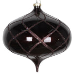 Vickerman MT198675D 8" Chocolate Candy Glitter Net Onion Christmas Ornament