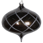 Vickerman MT198687D 8" Pewter Candy Glitter Net Onion Christmas Ornament