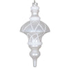 Vickerman MT198711D 10" White Candy Finish Net Top Finial Ornament With Glitter Accents