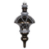Vickerman MT198787D 10" Pewter Candy Finish Net Top Finial Ornament With Glitter Accents