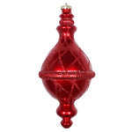 Vickerman MT198803D 10" Red Candy Glitter Net Drop Finial Christmas Ornament