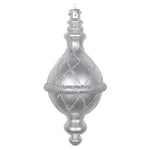 Vickerman MT198807D 10" Silver Candy Glitter Net Drop Finial Christmas Ornament