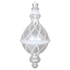 Vickerman MT198811D 10" White Candy Glitter Net Drop Finial Christmas Ornament
