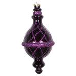 Vickerman MT198826D 10" Plum Candy Glitter Net Drop Finial Christmas Ornament