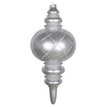 Vickerman MT198907D 13" Silver Candy Finish Net Top Finial Ornament With Glitter Accents