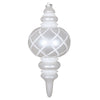 Vickerman MT198911D 13" White Candy Finish Net Top Finial Ornament With Glitter Accents