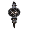 Vickerman MT198987D 13" Pewter Candy Finish Net Top Finial Ornament With Glitter Accents