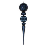 Vickerman MT199131 33" Midnight Blue Durian Candy And Matte Finial Ornament