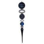 Vickerman MT199241 42" Midnight Blue Silver And Blue Durian Candy And Matte Finial Ornament